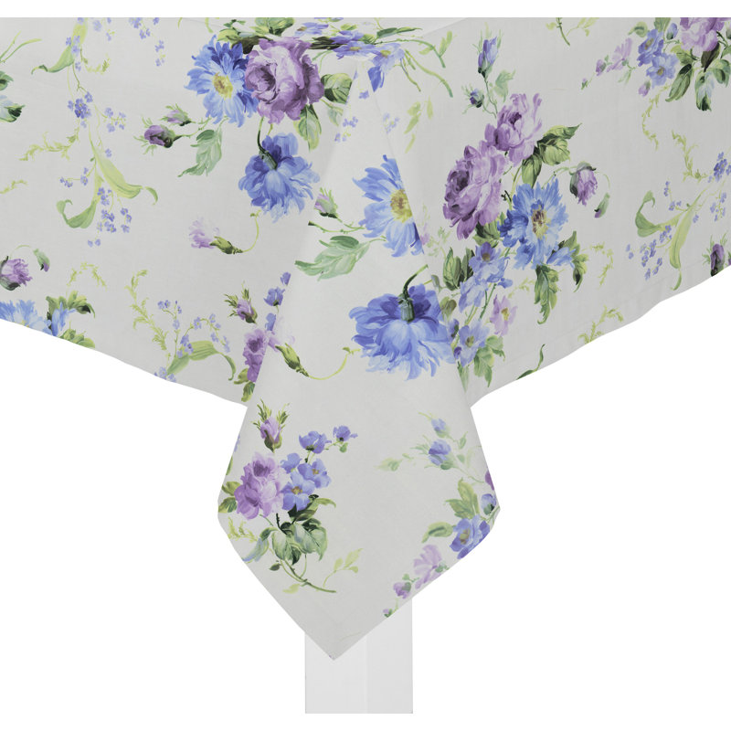 Pansy Tablecloth, Purple/Blue, 130cm W x 190cm L