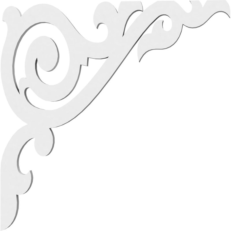 Baile Architectural Grade PVC Bracket, 12" H x 0.63" W x 12" D