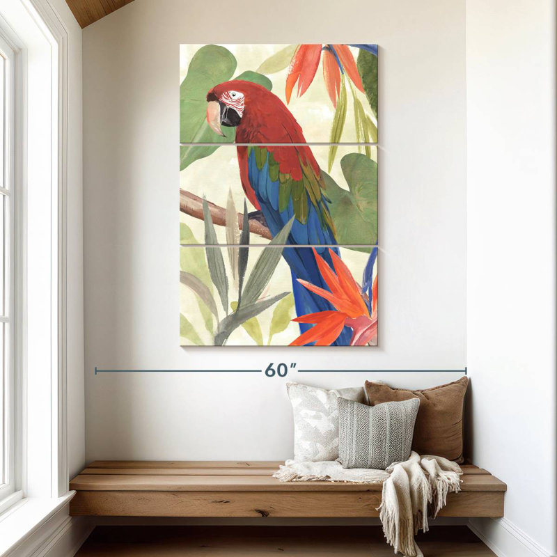 Brampt Tropical Parrot Composition III, 50" H x 32" W