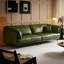Canapé modulaire vert en cuir véritable-2143340619