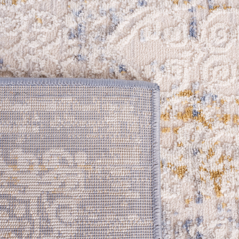 Tapis beige / bleu Palma 322, Rectangle de 10 pi x 14 pi