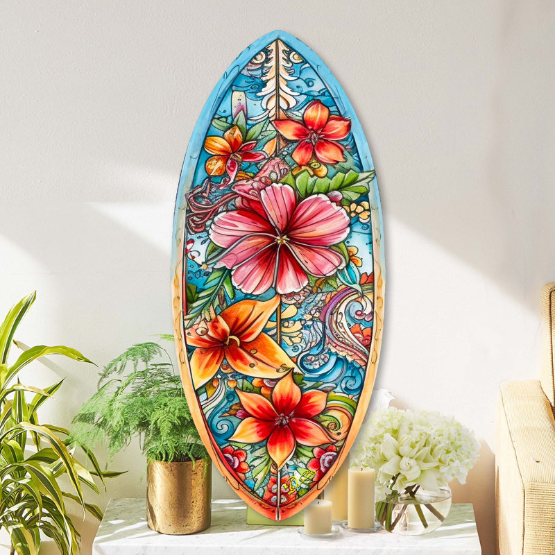 Surfboard Wall Décor, 36" H x 12" W x 1" D