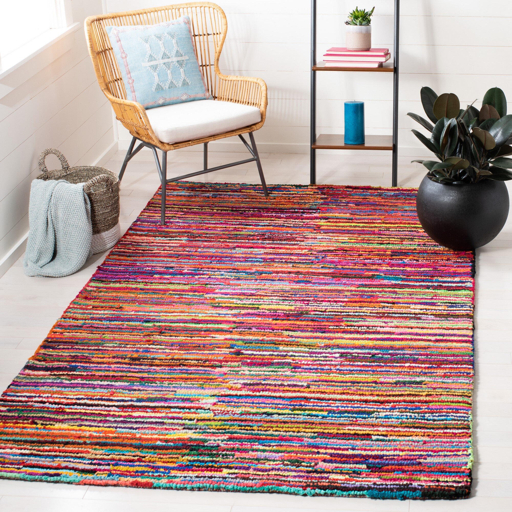 Bungalow Rose Anaheim Hand Tufted Cotton Striped Rug & Reviews | Wayfair