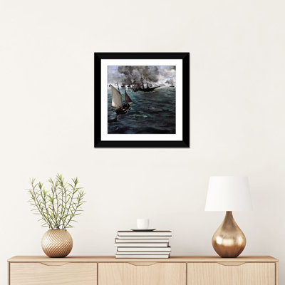 Reproduction d'art sur toile tendue, "La Bataille de l'USS Kearsarge et du Css Alabama" par Edward Manet