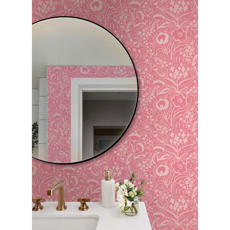 Jeani Peel and Stick Wallpaper, Pink