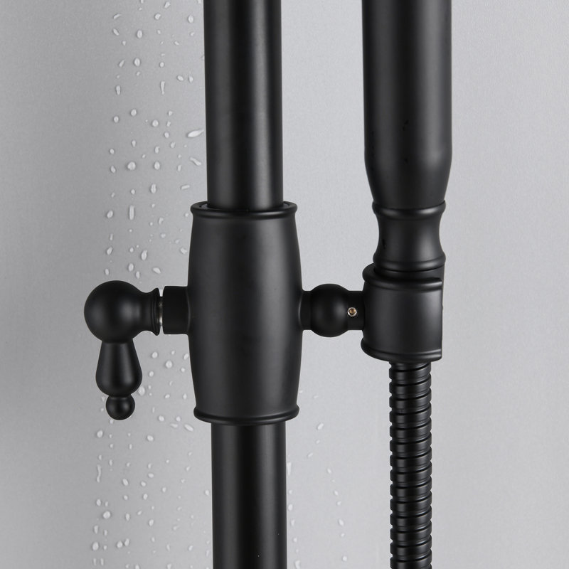 8" Rainfall Shower And Handheld In Matte Black For Relaxing Moments With Corrosion Resistance