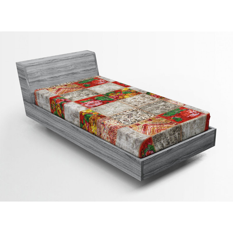 Microfiber Floral Fitted Sheet, Twin Fitted Sheet