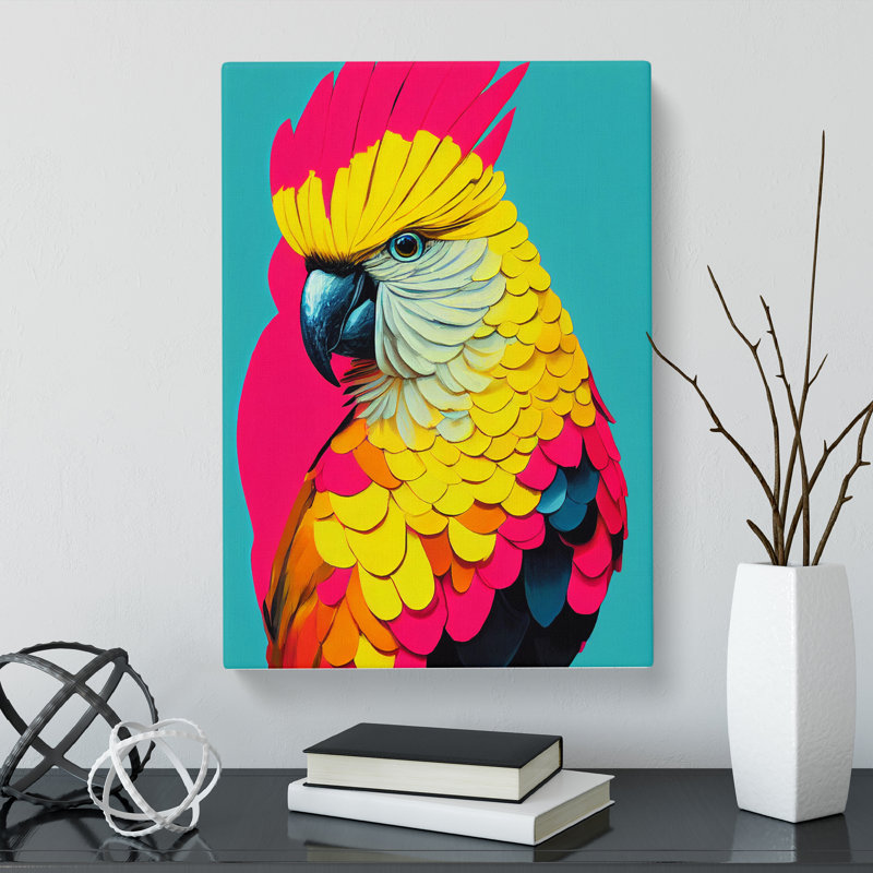 Cockatoo Pop - Wrapped Canvas, 60cm H x 40cm W x 3cm D