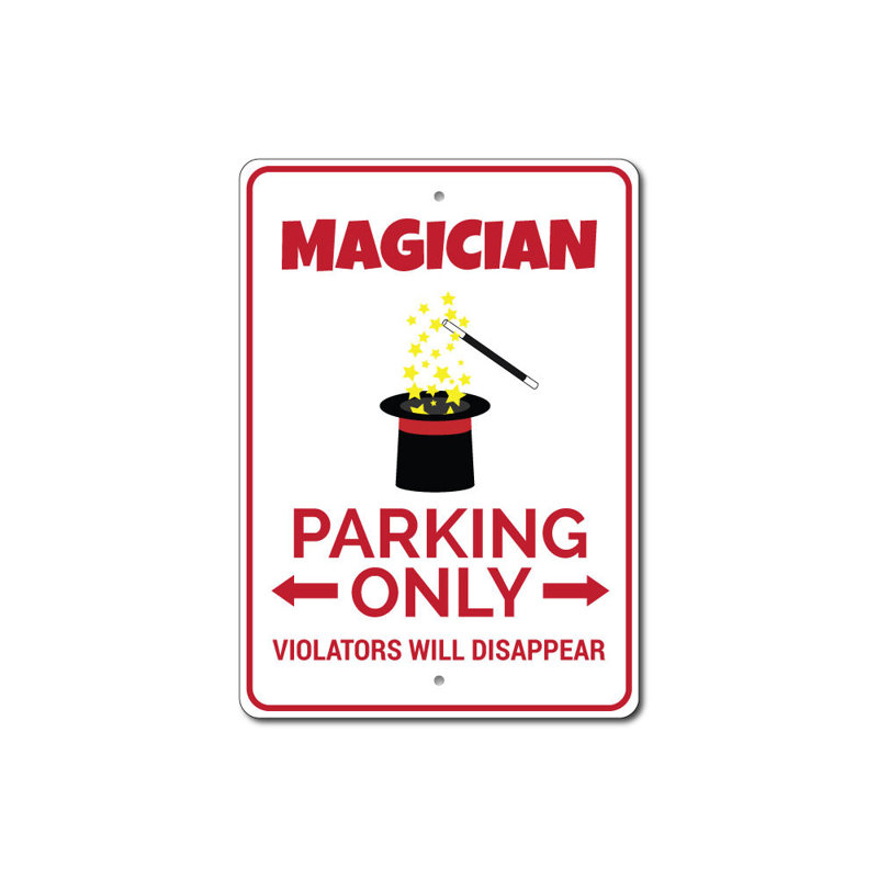 Enseigne de magicien en aluminium, H 12 po x l 18 po x P 0,06 po