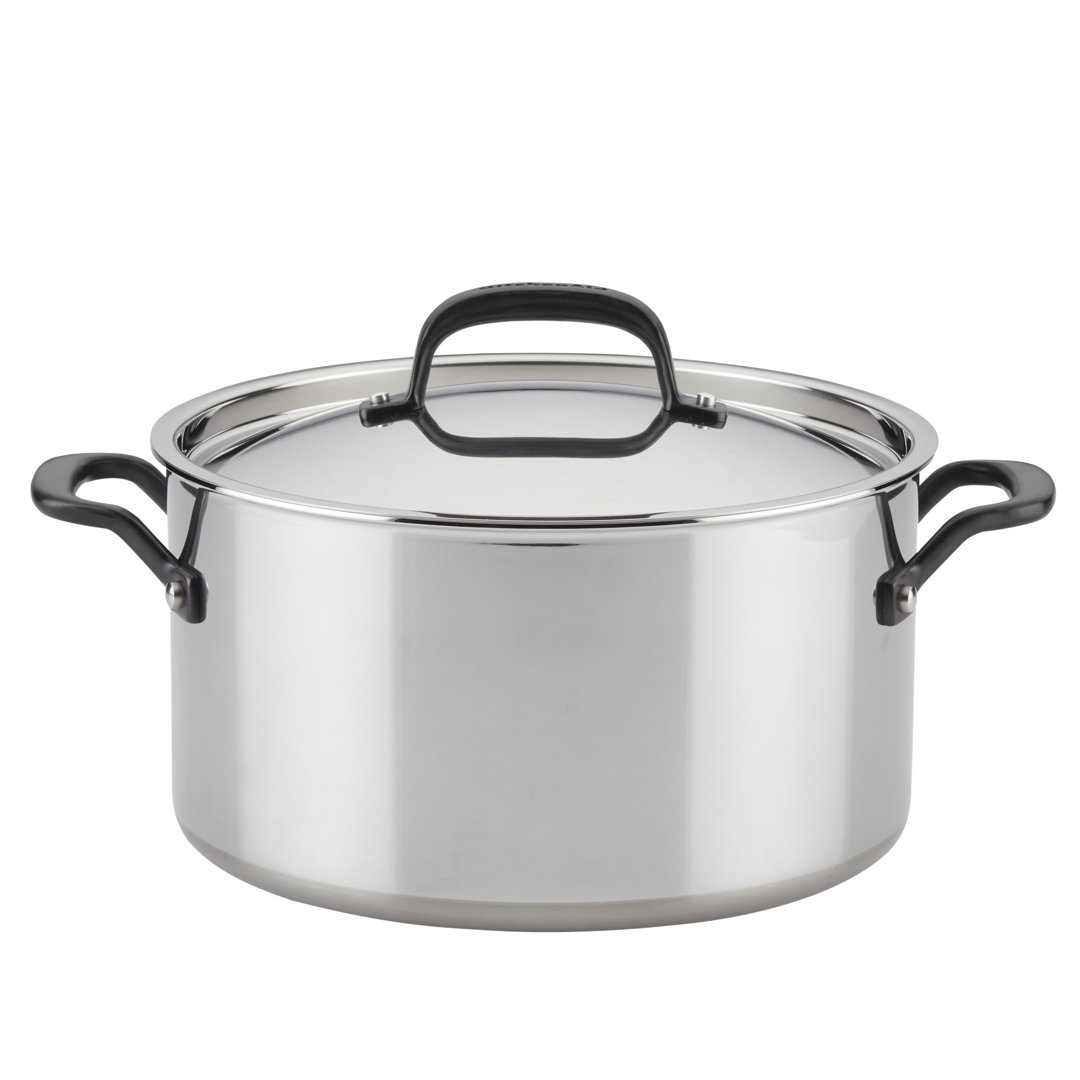 Kitchenaid 5-Ply Clad Stainless Steel Stockpot With Lid, 8-Quart, Polished Stainless Steel KitchenAid®