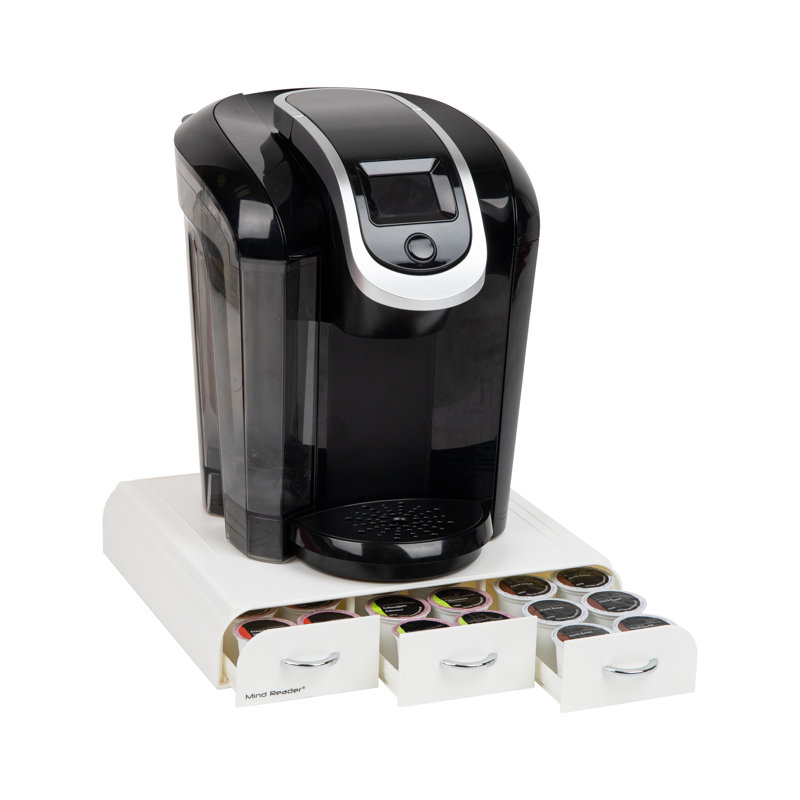 Organisateur de dosettes de café Mind Reader avec 3 tiroirs, capacité de 36 dosettes, blanc