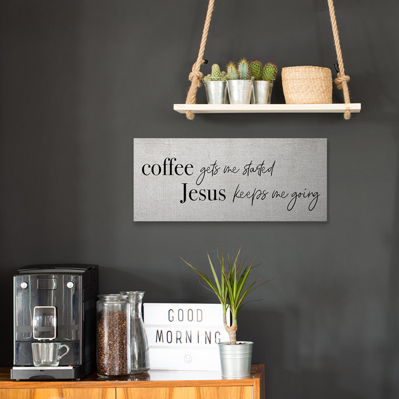 «Jesus Keeps Me Going» par Daphne Polselli - Art textuel sur toile, Toile tendue, H 10 po x l 24 po