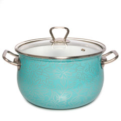 STP Goods Golden Rooster Belly Deep Enameled Casserole w/Glass Lid - 2.95Qt