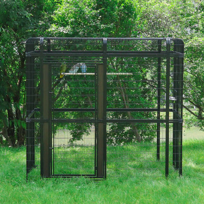 Corwynn 82'' Iron Flat Top Floor Bird Cage with Stand