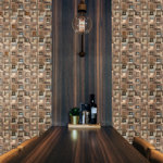 11 7/8"W x 11 7/8"H x 3/4"P Freeport Boat Wood Mosaic Wall Tile, Natural Finish
