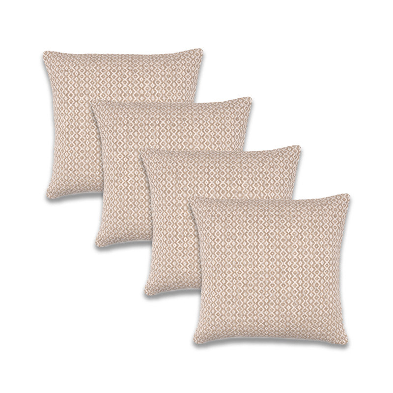 Housse et insert de coussin carré 100% coton, Bleu, Polyester/ Bourre en polyester