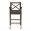Tabouret de bar avec coussin en teck de 28,5 po Zaryiah-1452008610