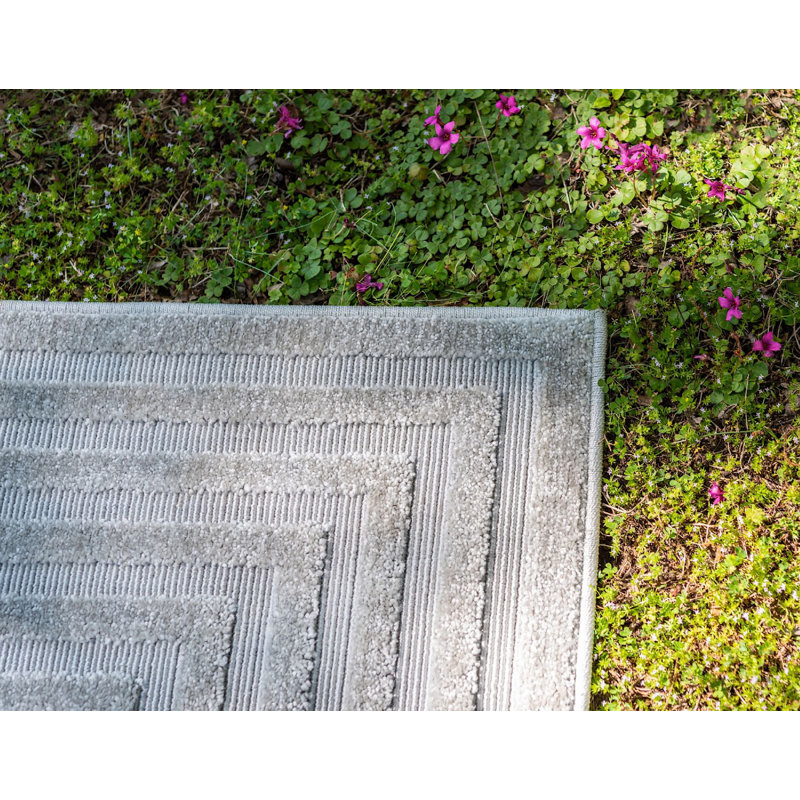 Tapis d'extérieur couleur cendré Claudia, Rectangle de 5 pi x 8 pi