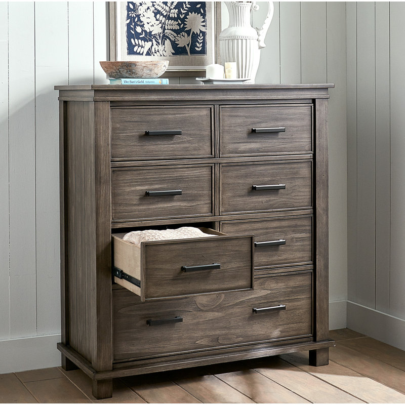 Commode 7 tiroirs Eldrid, Bleu gris