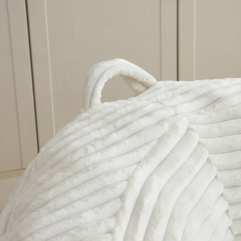 Grande chaise en velours côtelé avec bourre, Beige
