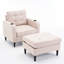 Fauteuil Comfy Beige avec rangement et détails rembourrés en métal