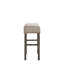 Tabouret à hauteur de comptoir en lin brun clair et gris vieilli, ensemble de 2