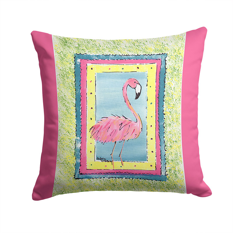 Flamingo Outdoor Throw Pillow, Pink