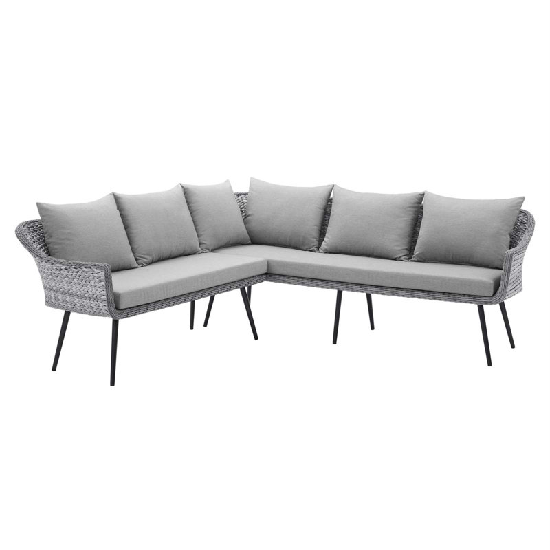 Canapé modulaire d'extérieur en rotin Endeavor