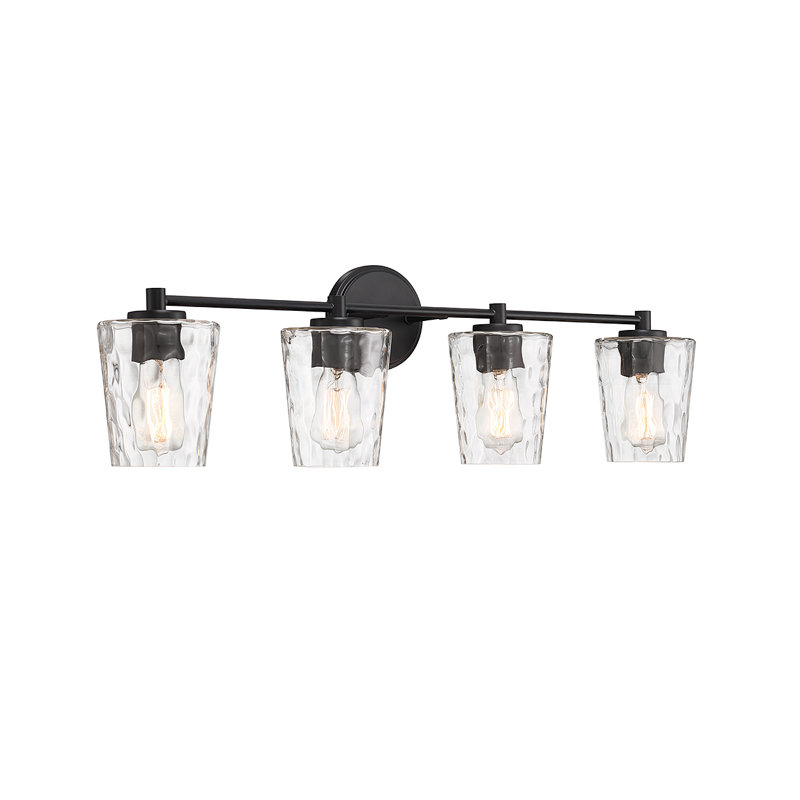  Ballas 4-Light Bathroom Vanity Light in Satin Nickel, Silver, 9.75" H x 31.5" W x 31.5" D, 4 Lights