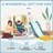 Qaba 6 In 1 Toddler Slide And Swing Set, Baby Slide For Age 1-3 Years With Basketball Hoop, Climber, Storage Space, Telescope, Indoor Playground