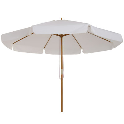 Outsunny 3.3m Wooden Garden Parasol Umbrella 4.7 cm Wood Pole