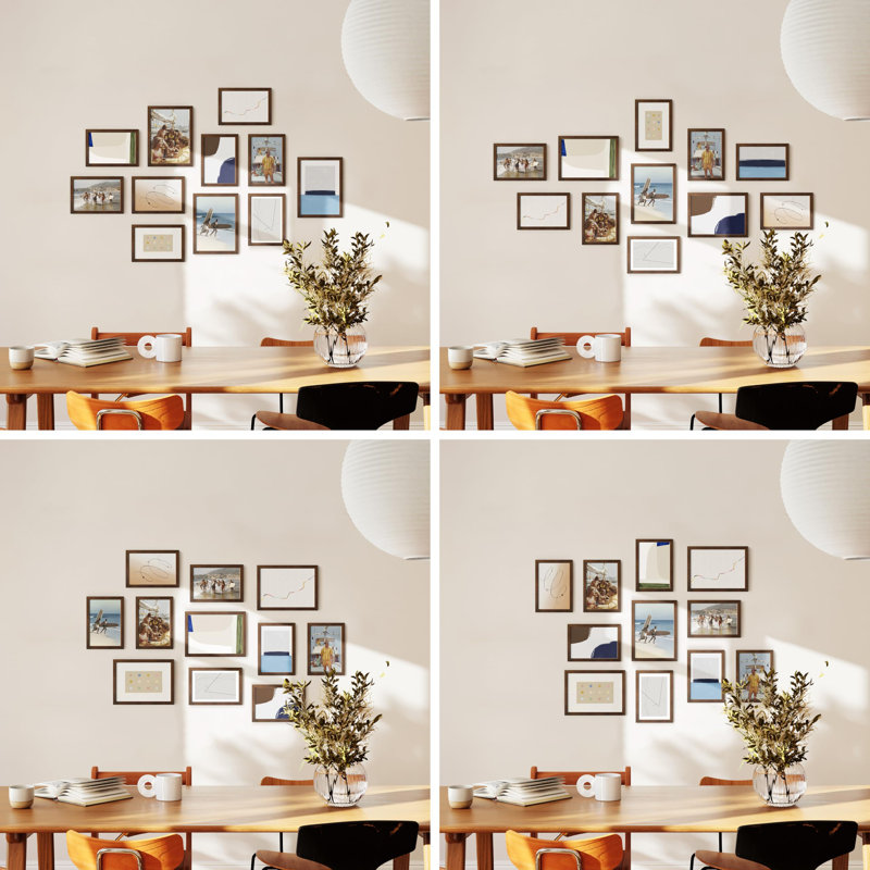 Cadres photos pour mur de galerie, Noyer