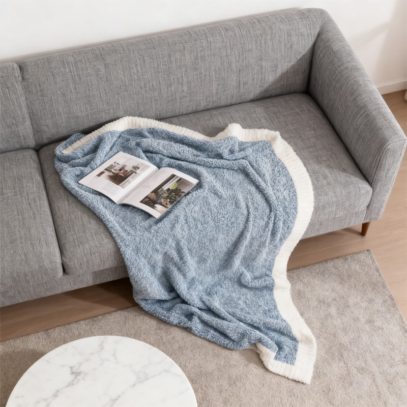 Jeté en microfibre de qualité supérieure, couverture douce, moelleuse et chaude toutes saisons pour canapé, lit, voyage et usage extérieur