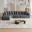 Ensemble de canapé modulaire en chenille de 131,1 pouces, canapé incurvé moderne en forme de nuage, comprenant 10 coussins, canapé d'angle en tissu de salon, canapé modulaire en L (méridienne gauche)-1084186187