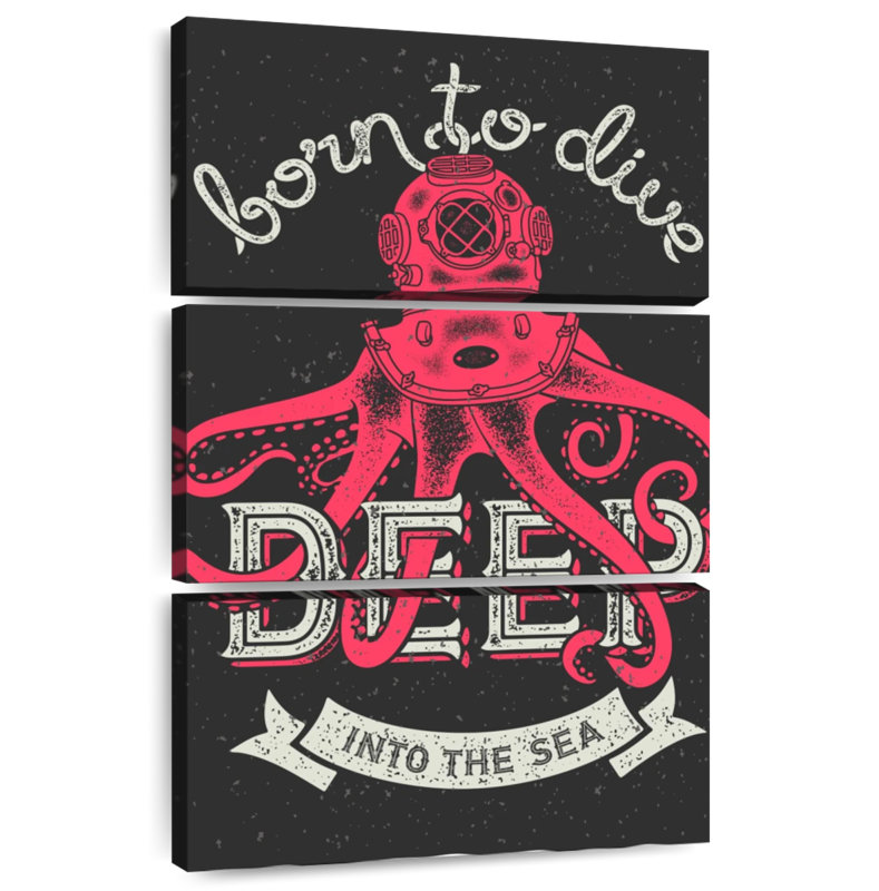 Enseigne Tergel Born To Dive, H 32 po x l 20 po