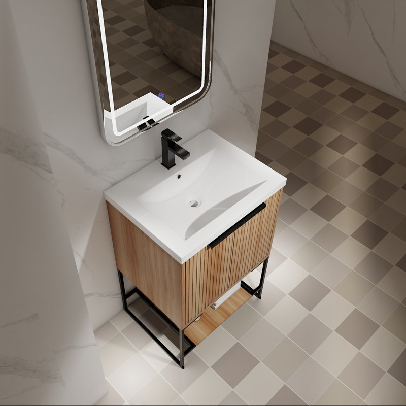 24" Freestanding Vanity with Resin Basin