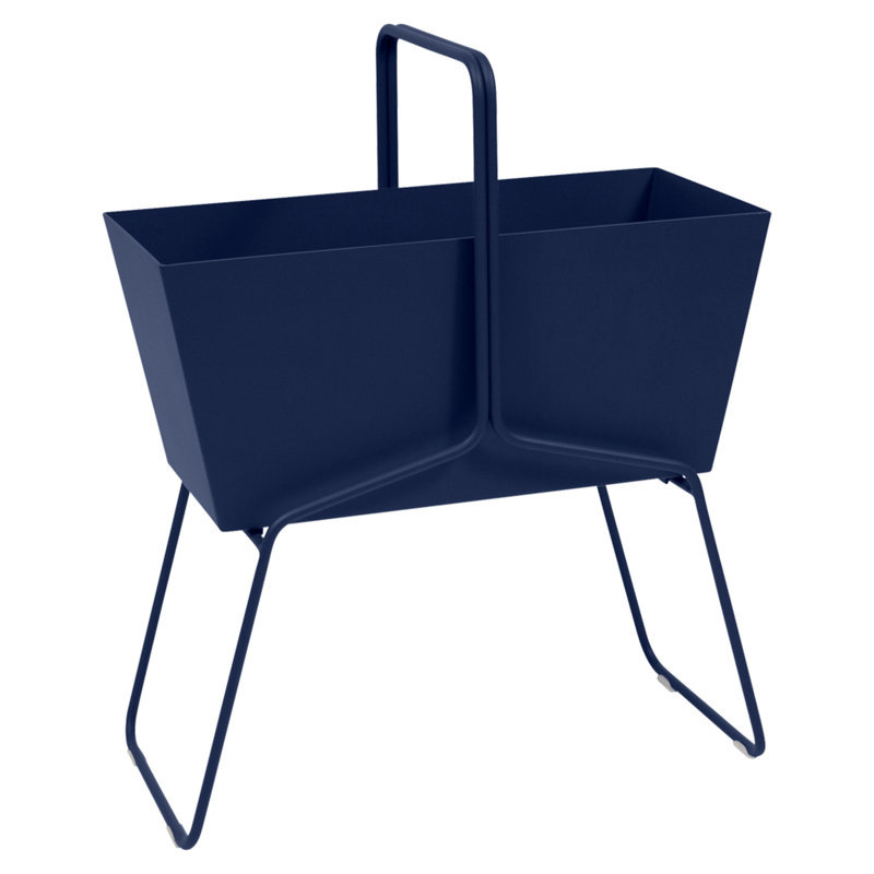 Basket Metal Planter, Deep Blue