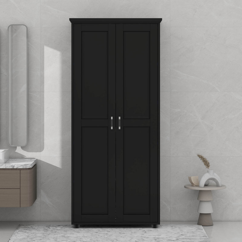 Armoire de rangement avec deux portes pour salle de bain, bureau, tablette réglable