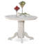 Ensemble de table de salle à manger 3 pièces pour petits espaces comprenant une table de cuisine ronde avec piédestal et 2 chaises de salle à manger Parson en tissu gris, lin blanc-109973233-109973232