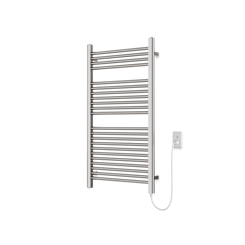 Denby Wall Mount Electric Towel Warmer, Brushed Nickel, 44" H x 24" W x 5.19" D