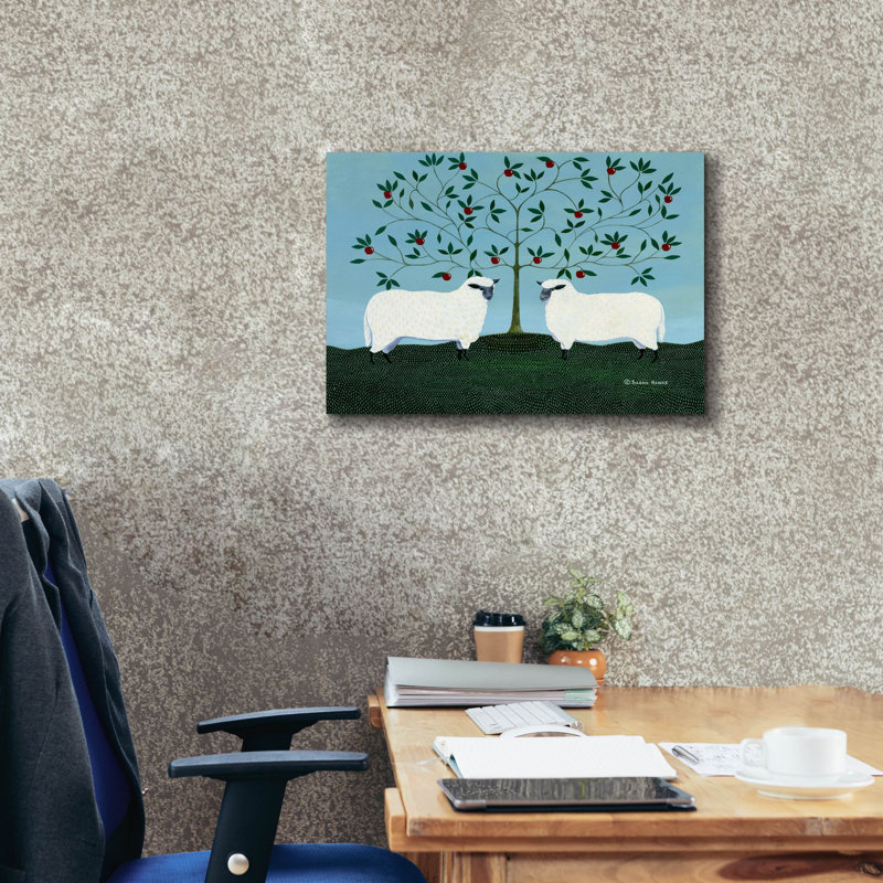 «Orchard Sheep» par Susan Henke, reproduction d'art sur toile, H 20 po x l 24 po x P 0,75 po