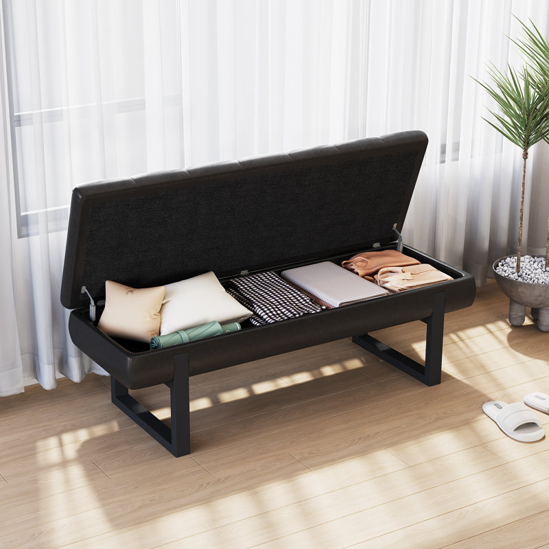  Banc de rangement 52 po, Noir