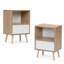 Table d'appoint de style Mid-Century avec tiroir de rangement et tablette décorative, attrait classique