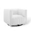 Fauteuil pivotant en velours Conjure-711311222