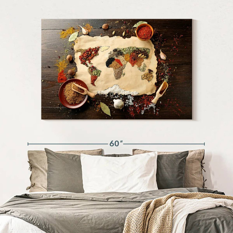 Yarlin Spices World Map, 34" H x 51" W