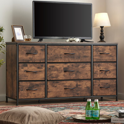 Bouchette 9 Drawer Dresser for Bedroom, Long Dresser, Bedroom Dressers TV Stand for 55" Inch TV