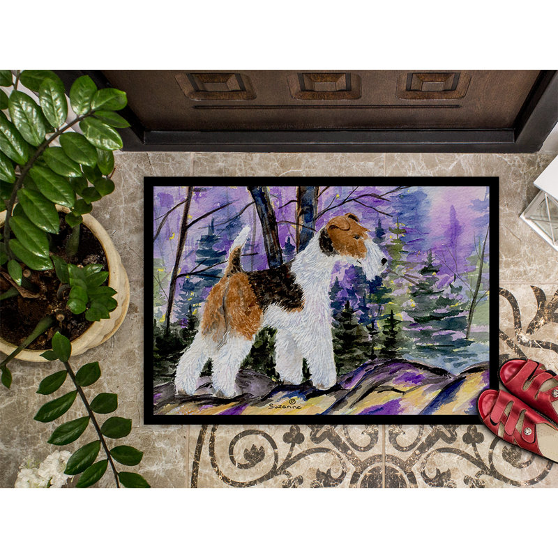 Tapis de porte d’intérieur anti-dérapant fox terrier, Rectangle 2 pi x 3 pi