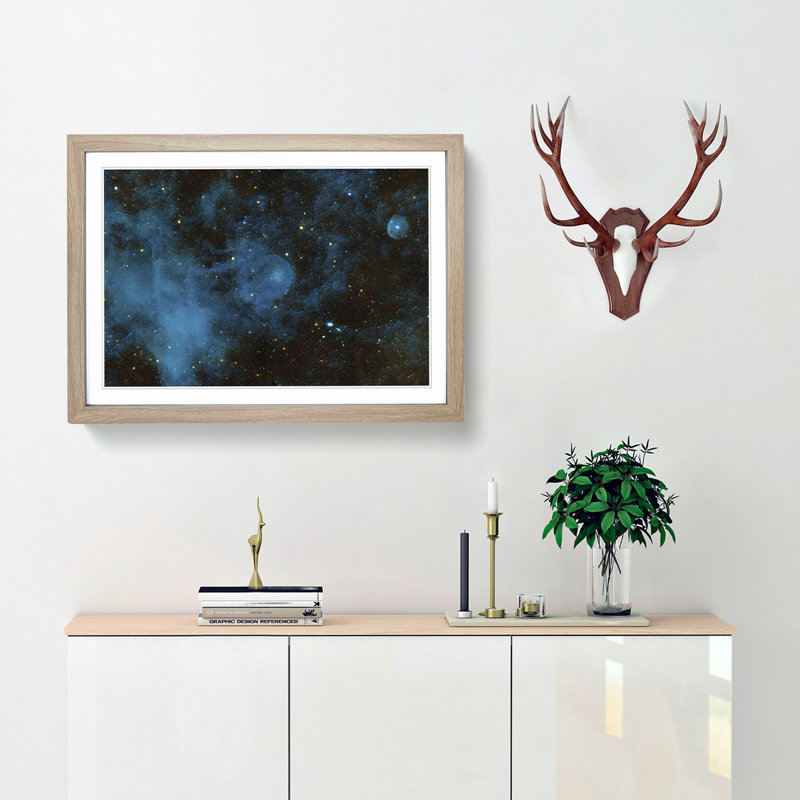 Out of Space Vol.32 in Abstract - Picture Frame Graphic Art Print, 27cm H x 36cm W x 2cm D, Oak Framed