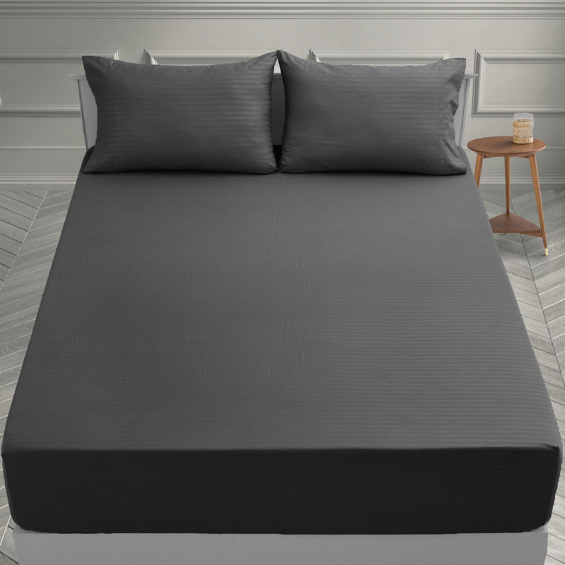 Lux Decor Collection Stripes Bed Sheets Microfiber Bedding Set with Fitted, Flat Sheet & Pillowcase, Queen Pillowcase