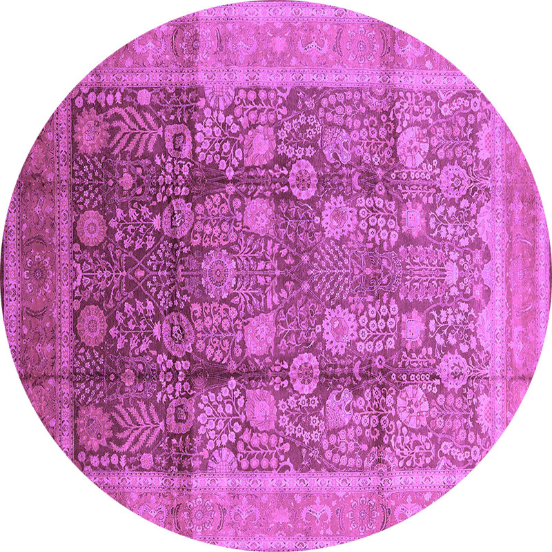 Washable Oriental Indoor Rug, Round 5'
